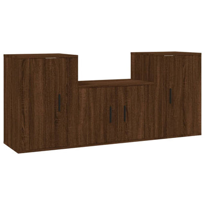 Ensemble de meubles TV 3 pcs Chêne marron Bois d'ingénierie