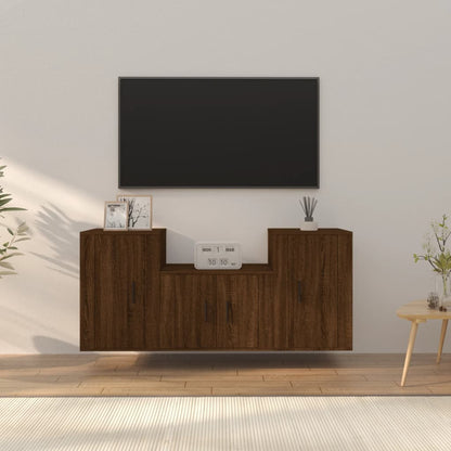 Ensemble de meubles TV 3 pcs Chêne marron Bois d'ingénierie