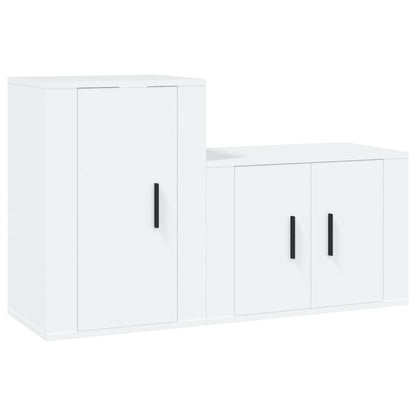 Ensemble de meubles TV 2 pcs Blanc Bois d'ingénierie