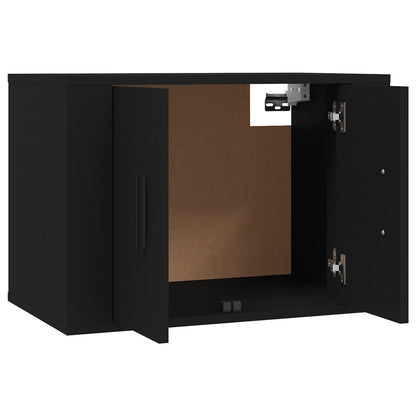 Ensemble de meubles TV 2 pcs noir bois d'ingénierie