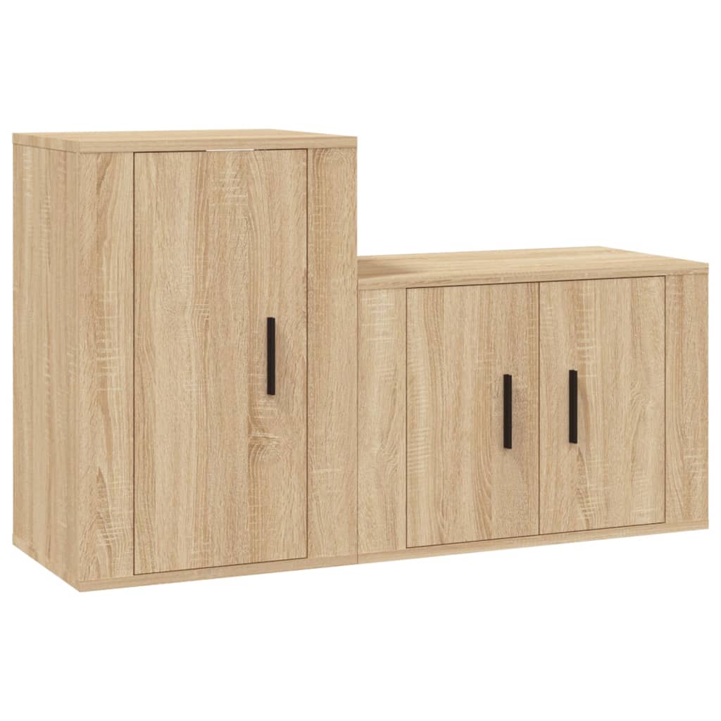 Ensemble de meubles TV 2 pcs chêne sonoma bois d'ingénierie