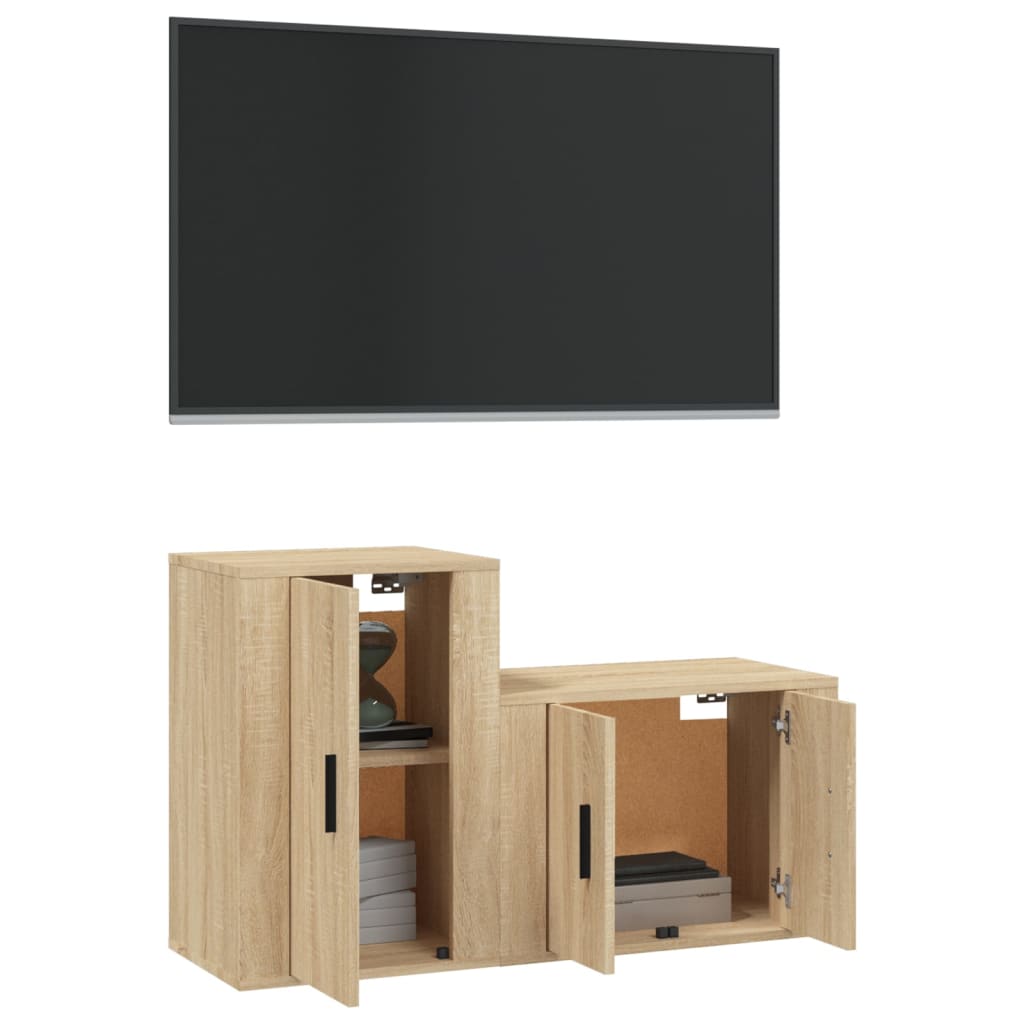 Ensemble de meubles TV 2 pcs chêne sonoma bois d'ingénierie