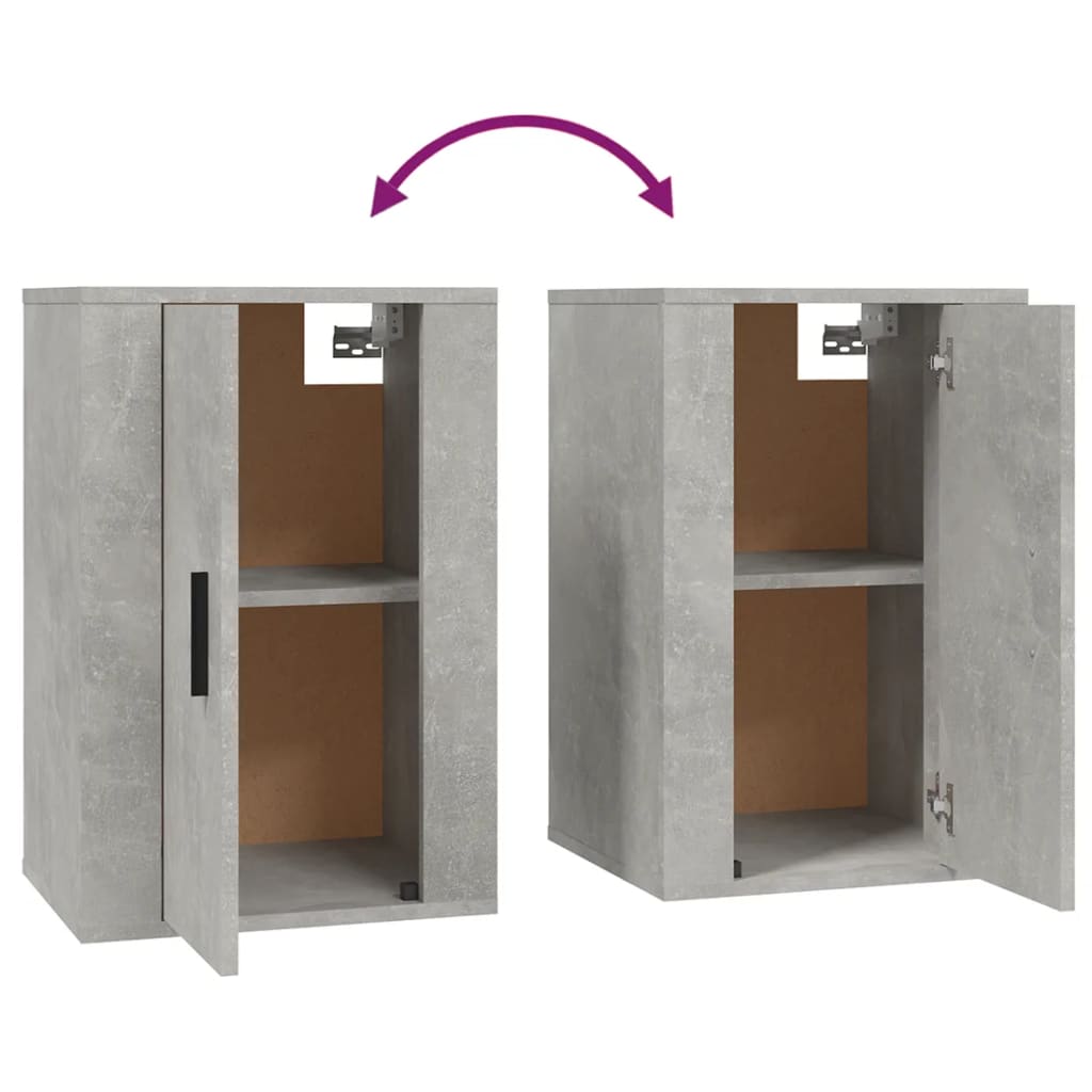 Ensemble de meubles TV 2 pcs gris béton bois d'ingénierie