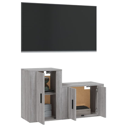 Ensemble de meubles TV 2 pcs Sonoma gris Bois d'ingénierie