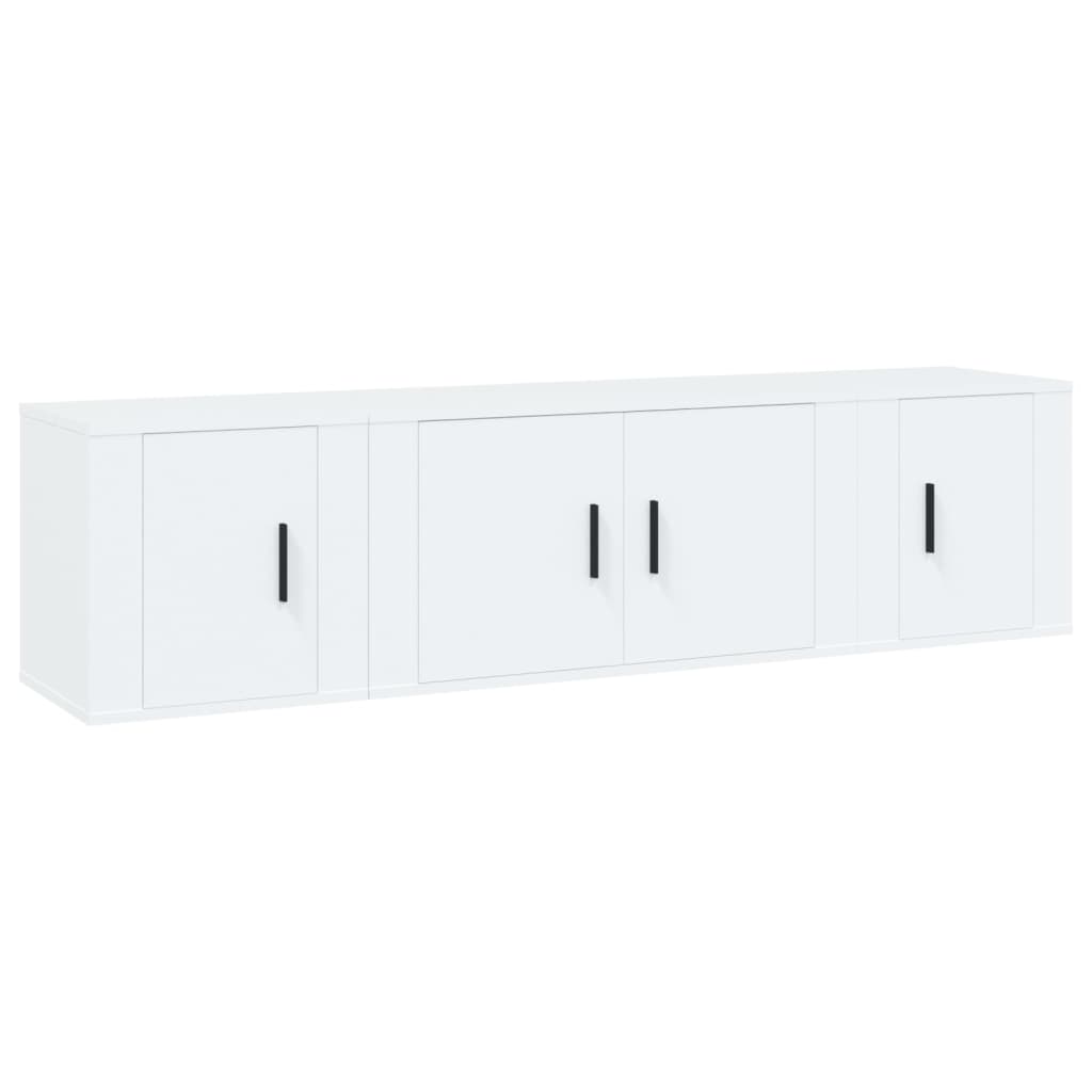 Ensemble de meubles TV 3 pcs Blanc Bois d'ingénierie