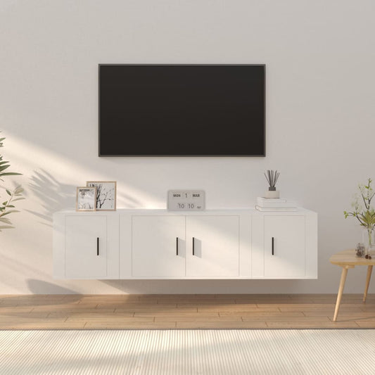 Ensemble de meubles TV 3 pcs Blanc Bois d'ingénierie