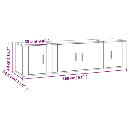 Ensemble de meubles TV 3 pcs Blanc brillant Bois d'ingénierie