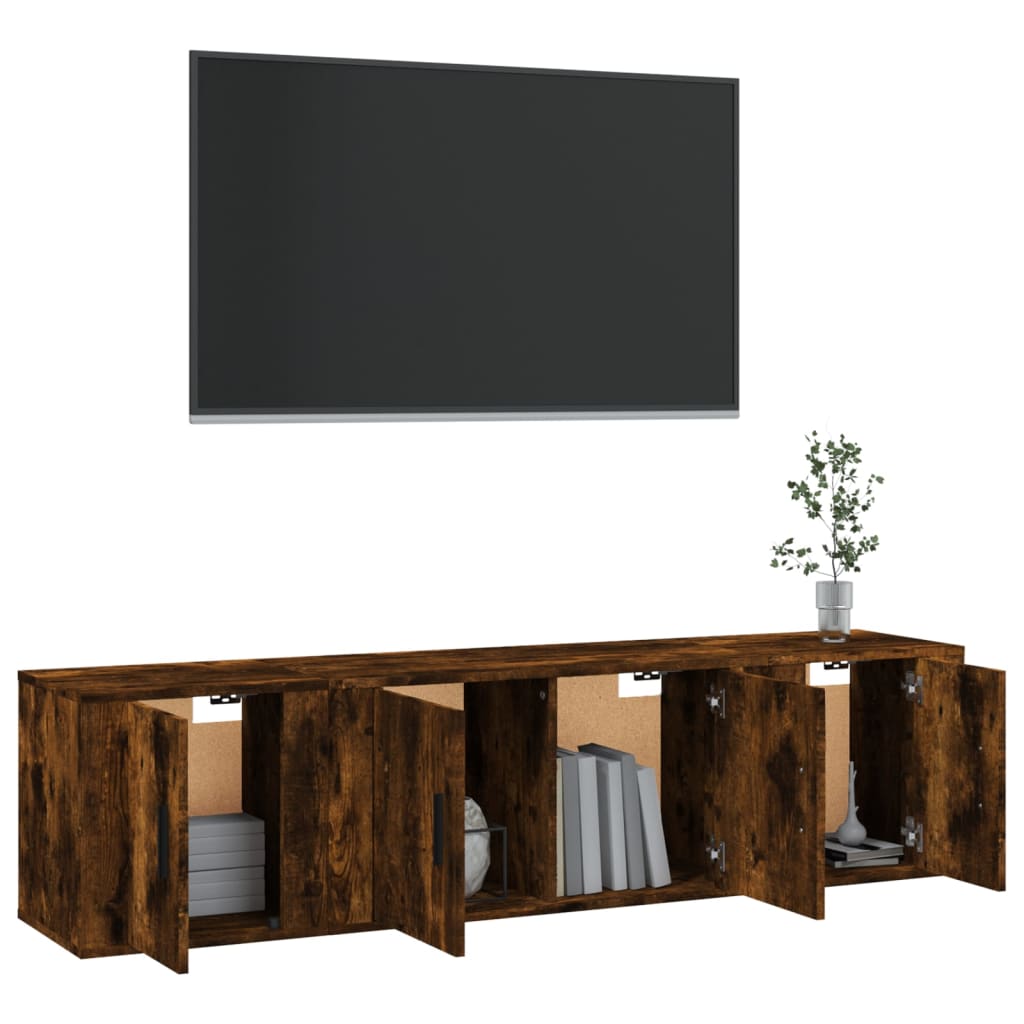 Ensemble de meubles TV 3 pcs Chêne fumé Bois d'ingénierie