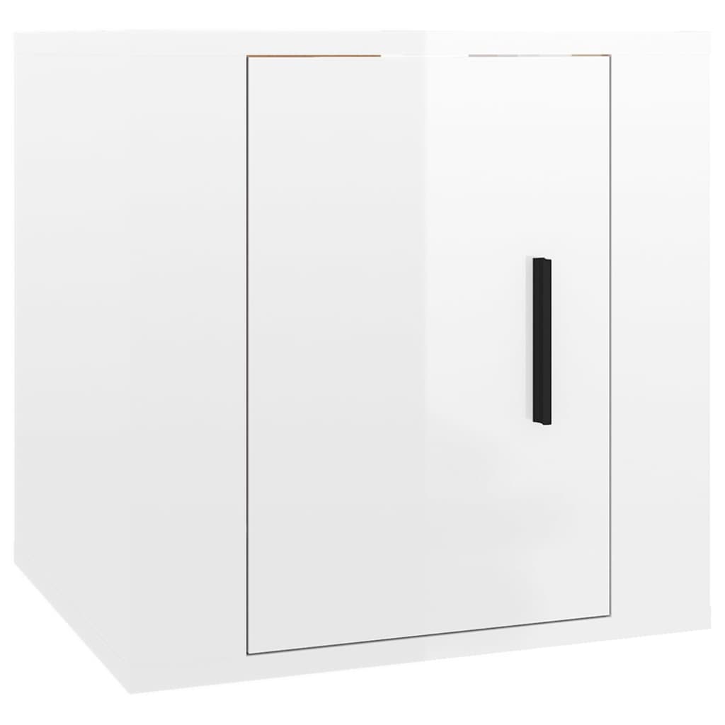 Ensemble de meubles TV 2 pcs blanc brillant bois d'ingénierie