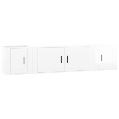 Ensemble de meubles TV 3 pcs Blanc brillant Bois d'ingénierie