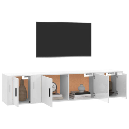 Ensemble de meubles TV 3 pcs Blanc brillant Bois d'ingénierie