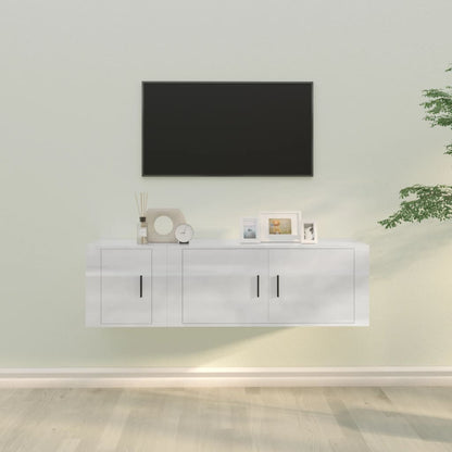 Ensemble de meubles TV 2 pcs blanc brillant bois d'ingénierie