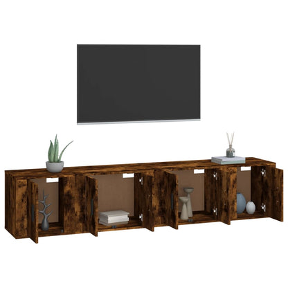 Ensemble de meubles TV 4 pcs Chêne fumé Bois d'ingénierie