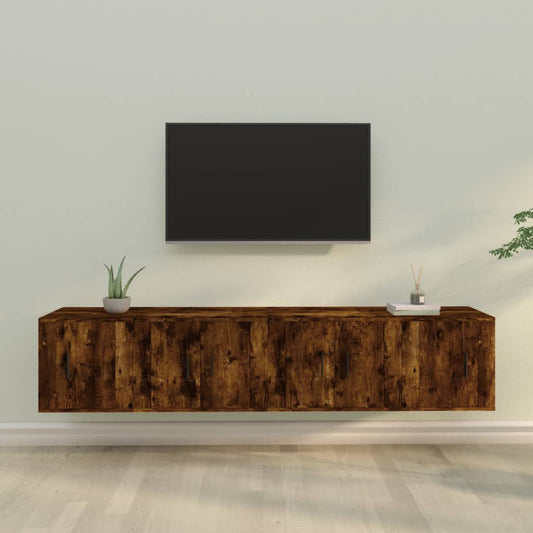 Ensemble de meubles TV 4 pcs Chêne fumé Bois d'ingénierie