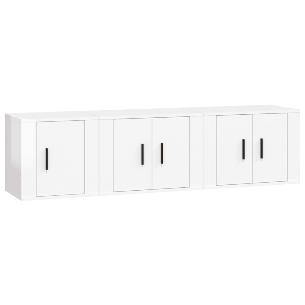 Ensemble de meubles TV 3 pcs Blanc brillant Bois d'ingénierie