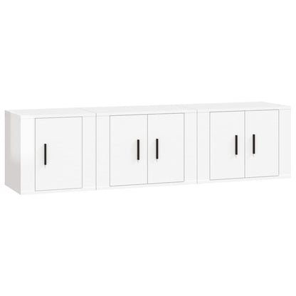 Ensemble de meubles TV 3 pcs Blanc brillant Bois d'ingénierie