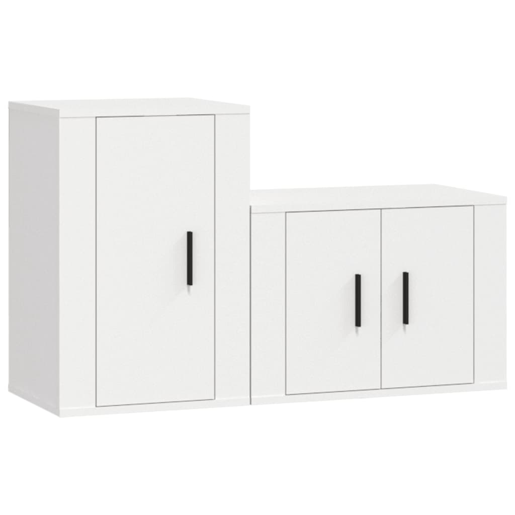 Ensemble de meubles TV 2 pcs Blanc Bois d'ingénierie