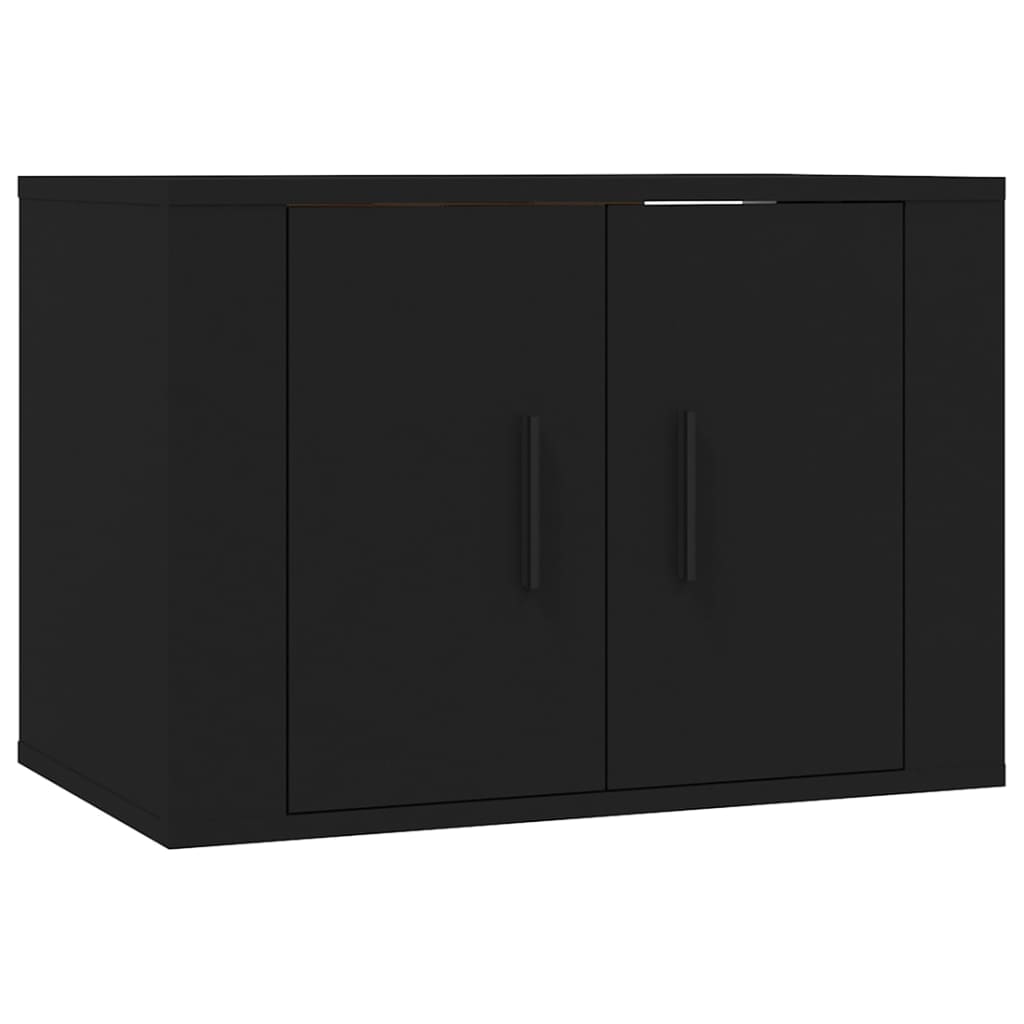 Ensemble de meubles TV 2 pcs noir bois d'ingénierie