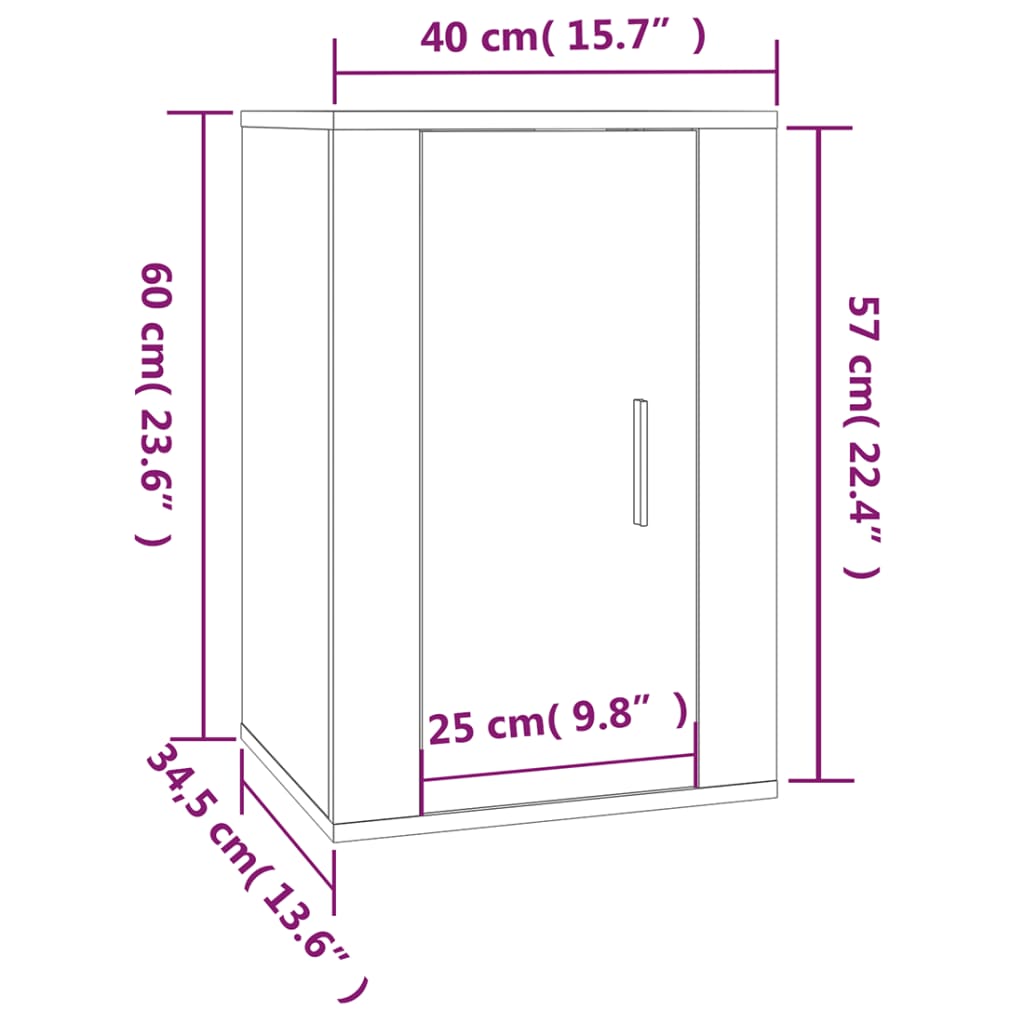 Ensemble de meubles TV 2 pcs noir bois d'ingénierie