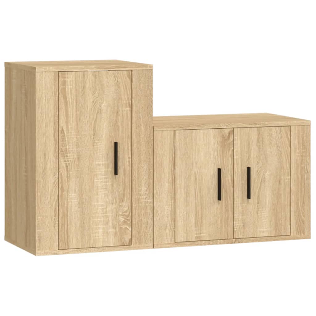 Ensemble de meubles TV 2 pcs chêne sonoma bois d'ingénierie