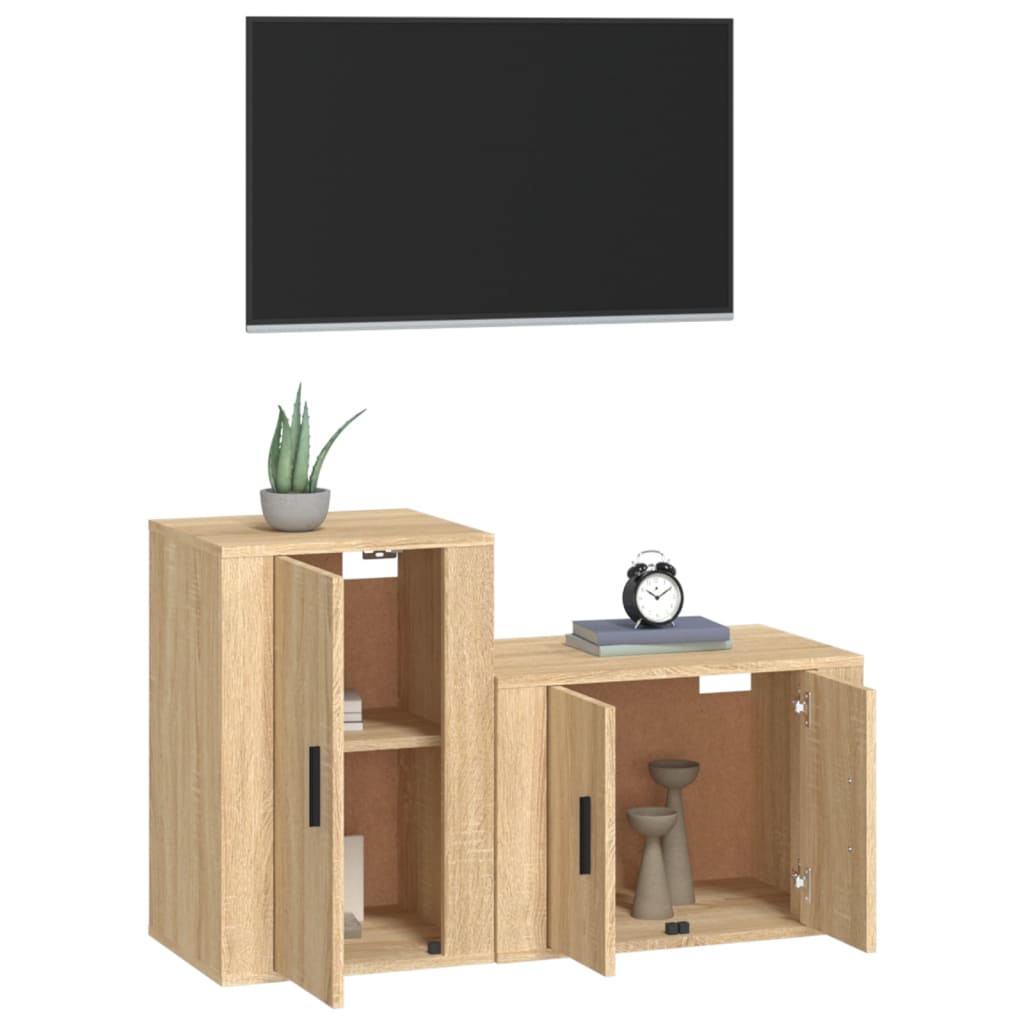 Ensemble de meubles TV 2 pcs chêne sonoma bois d'ingénierie