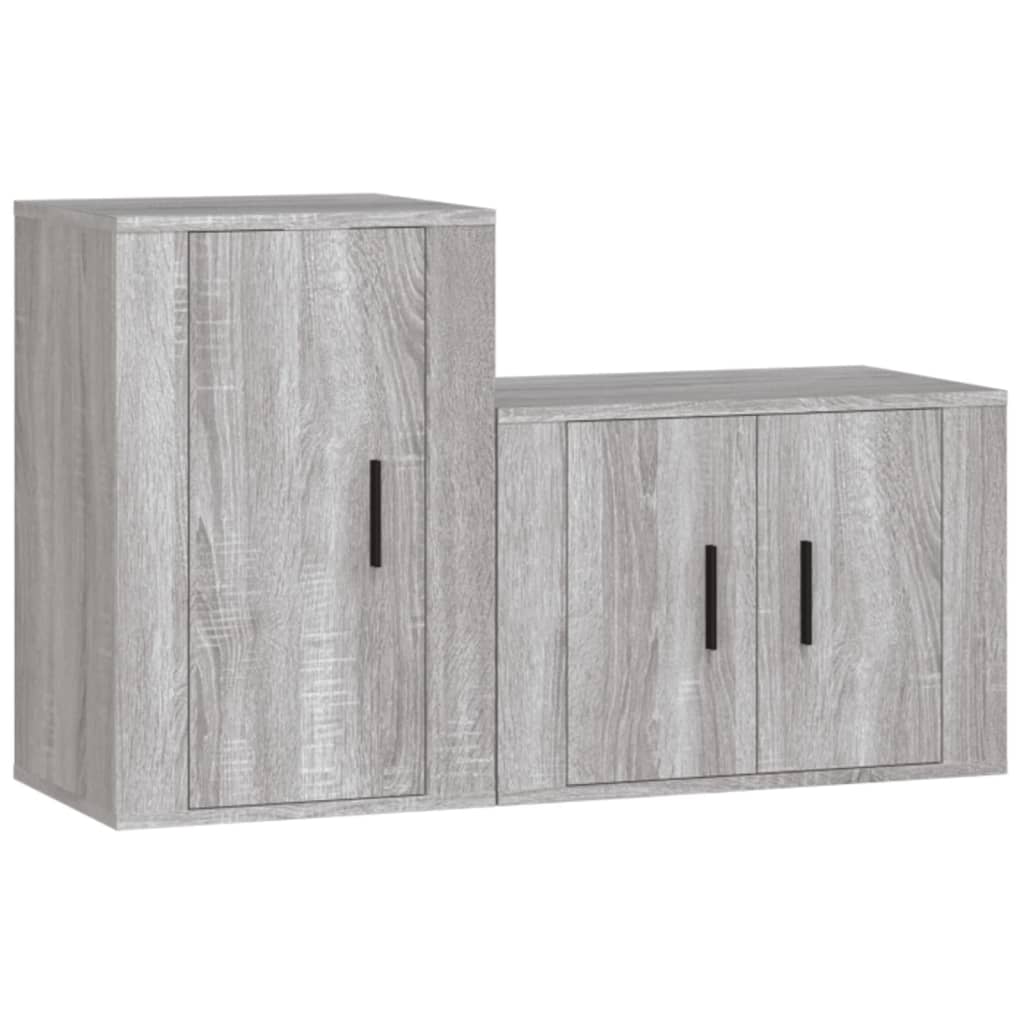 Ensemble de meubles TV 2 pcs Sonoma gris Bois d'ingénierie