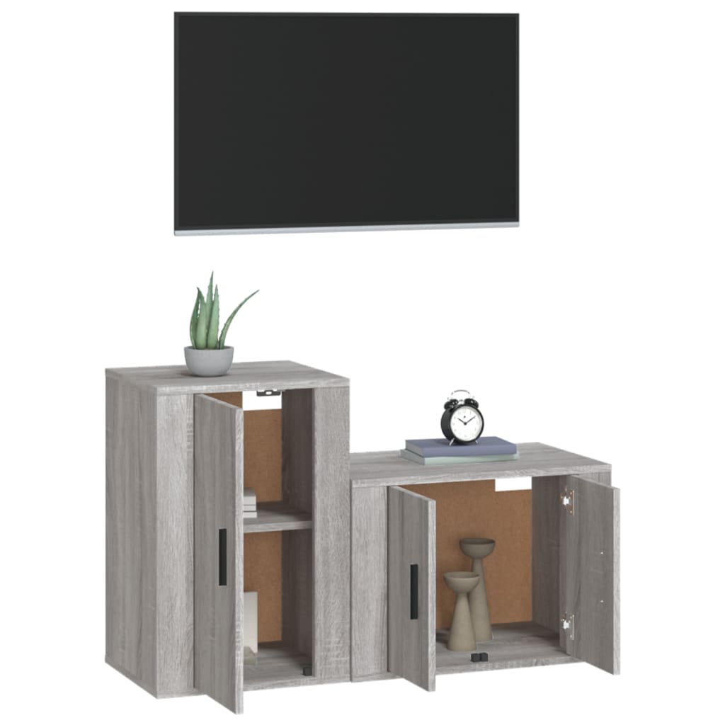 Ensemble de meubles TV 2 pcs Sonoma gris Bois d'ingénierie