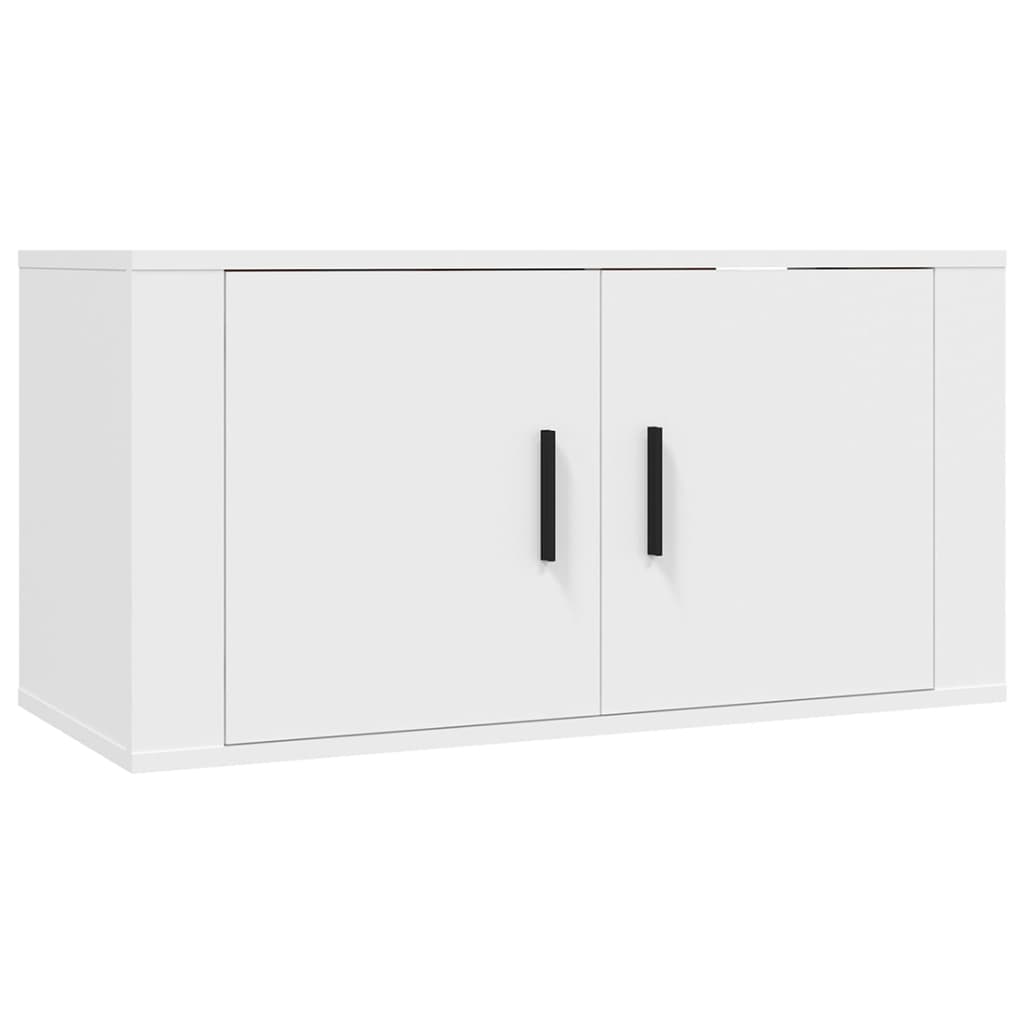 Ensemble de meubles TV 2 pcs Blanc Bois d'ingénierie