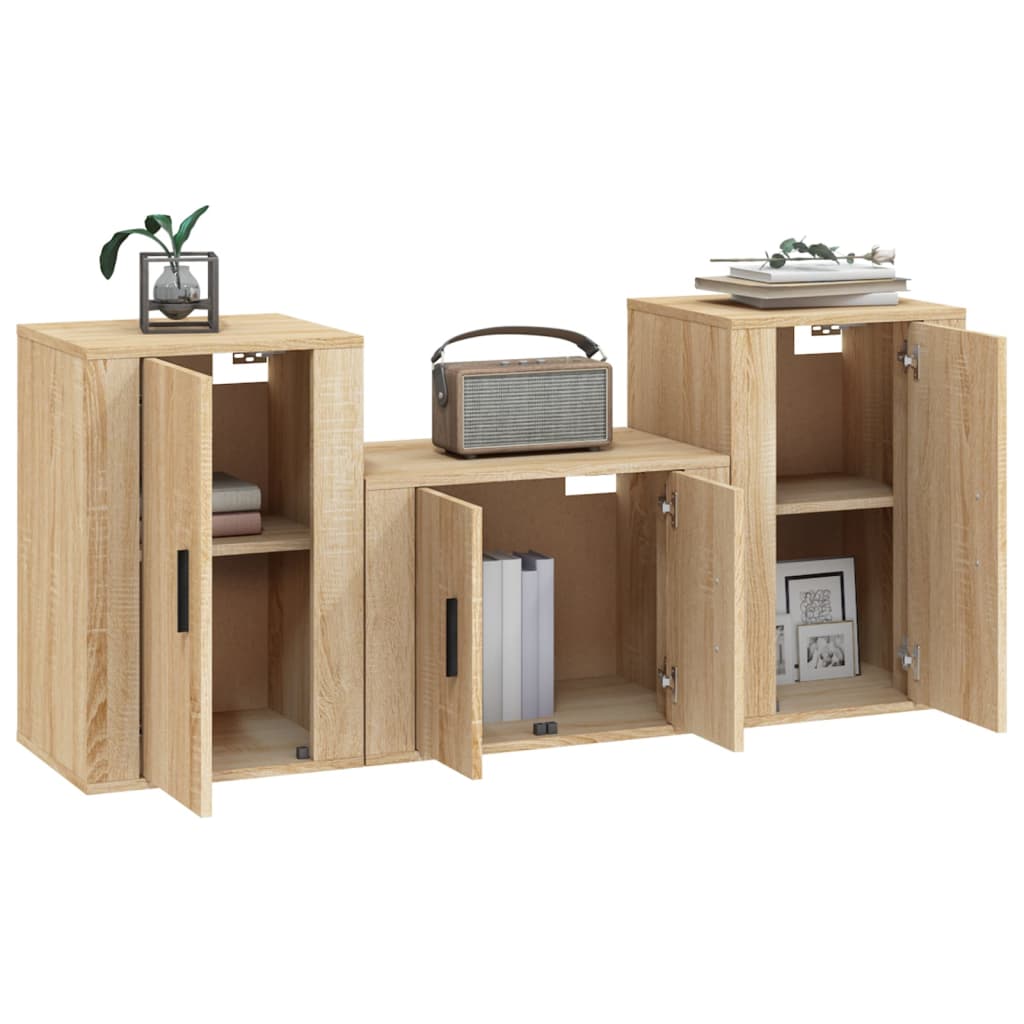 Ensemble de meubles TV 3 pcs Chêne sonoma Bois d'ingénierie