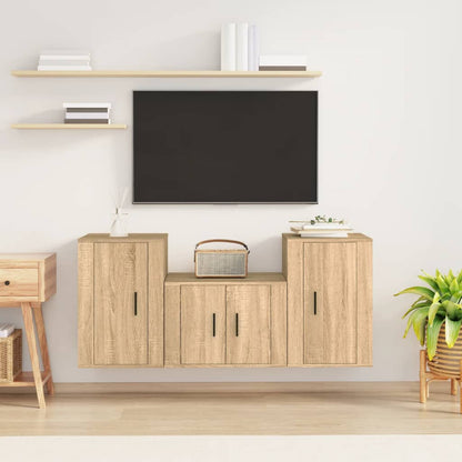 Ensemble de meubles TV 3 pcs Chêne sonoma Bois d'ingénierie