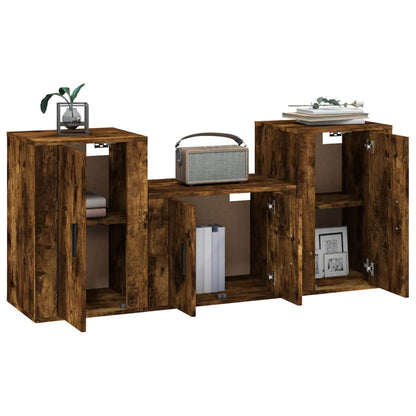 Ensemble de meubles TV 3 pcs Chêne fumé Bois d'ingénierie