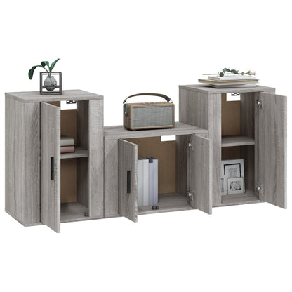 Ensemble de meubles TV 3 pcs Sonoma gris Bois d'ingénierie