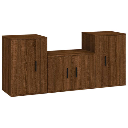 Ensemble de meubles TV 3 pcs Chêne marron Bois d'ingénierie