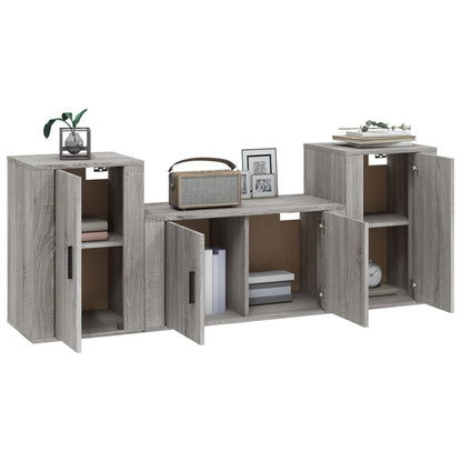 Ensemble de meubles TV 3 pcs Sonoma gris Bois d'ingénierie