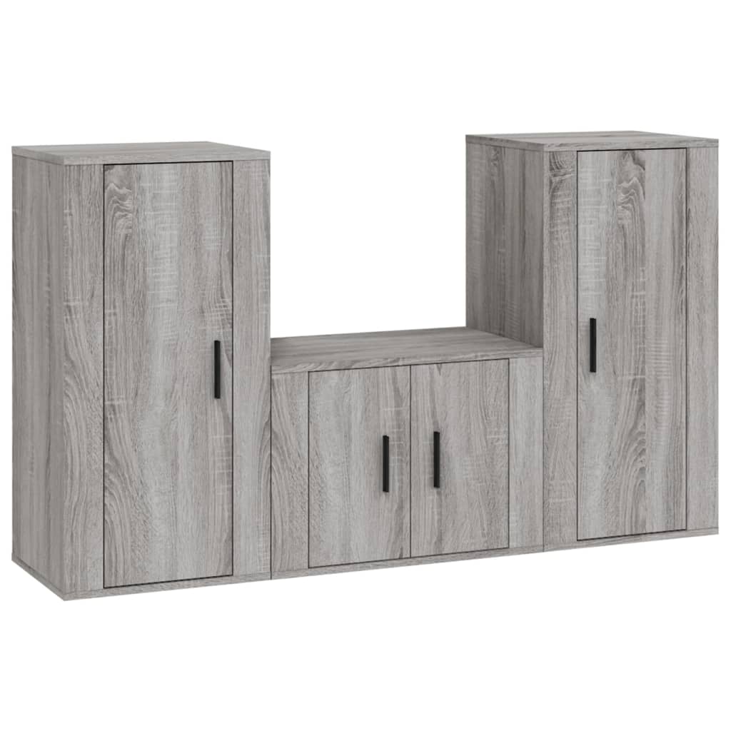 Ensemble de meubles TV 3 pcs Sonoma gris Bois d'ingénierie