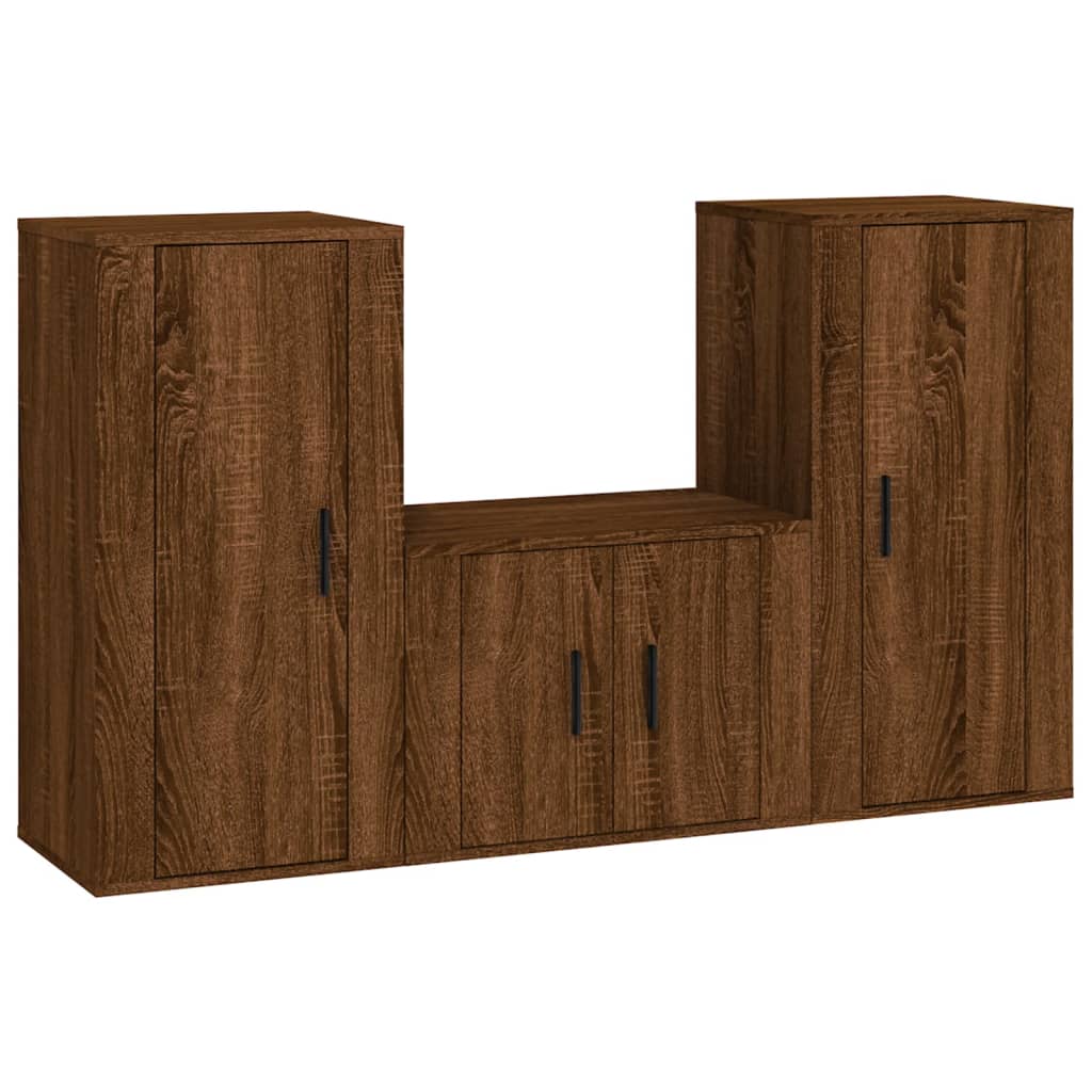 Ensemble de meubles TV 3 pcs Chêne marron Bois d'ingénierie