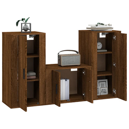 Ensemble de meubles TV 3 pcs Chêne marron Bois d'ingénierie