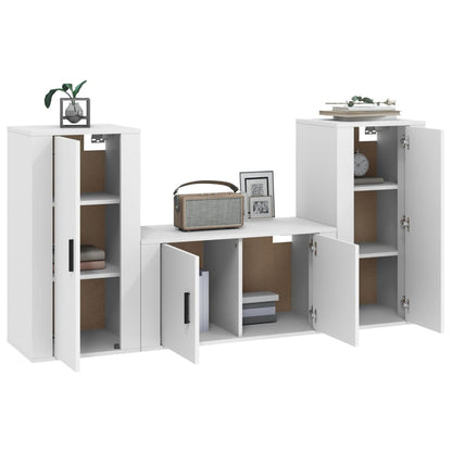 Ensemble de meubles TV 3 pcs Blanc Bois d'ingénierie