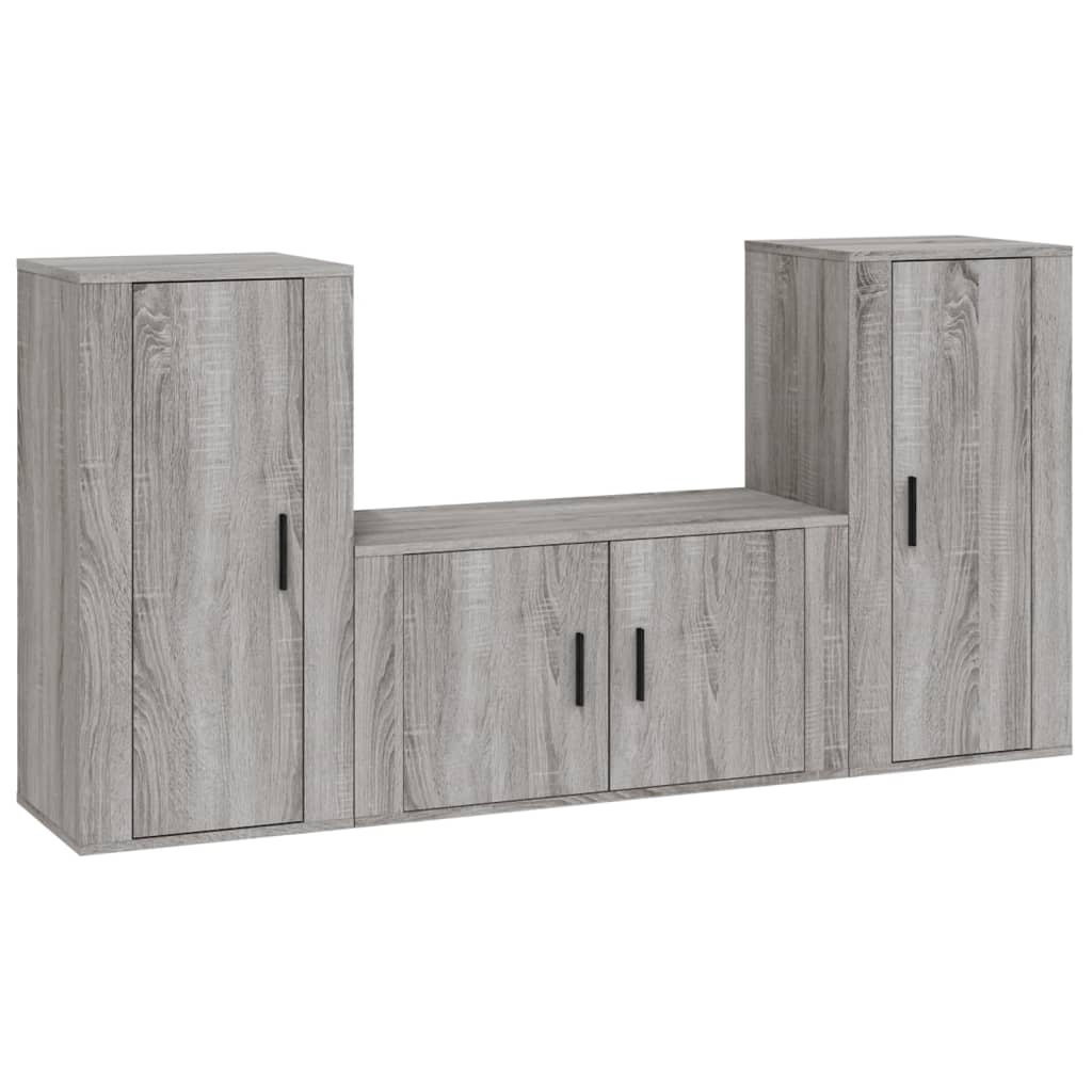 Ensemble de meubles TV 3 pcs Sonoma gris Bois d'ingénierie