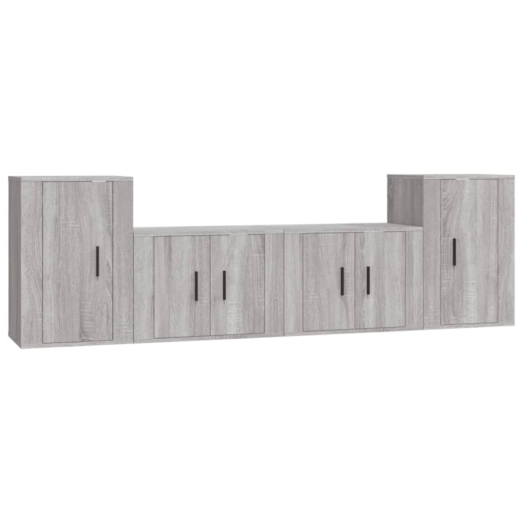 Ensemble de meubles TV 4 pcs Sonoma gris Bois d'ingénierie