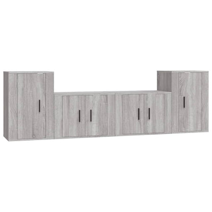 Ensemble de meubles TV 4 pcs Sonoma gris Bois d'ingénierie