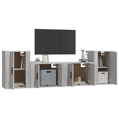 Ensemble de meubles TV 4 pcs Sonoma gris Bois d'ingénierie