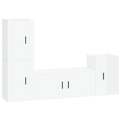 Ensemble de meubles TV 4 pcs Blanc brillant Bois d'ingénierie