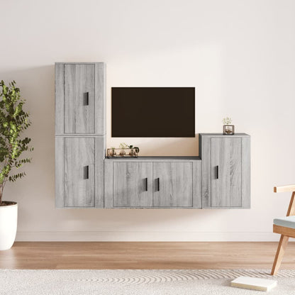 Ensemble de meubles TV 4 pcs Sonoma gris Bois d'ingénierie