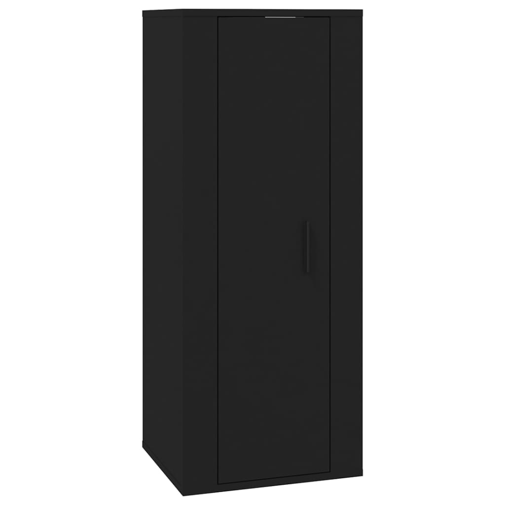 Ensemble de meubles TV 2 pcs noir bois d'ingénierie