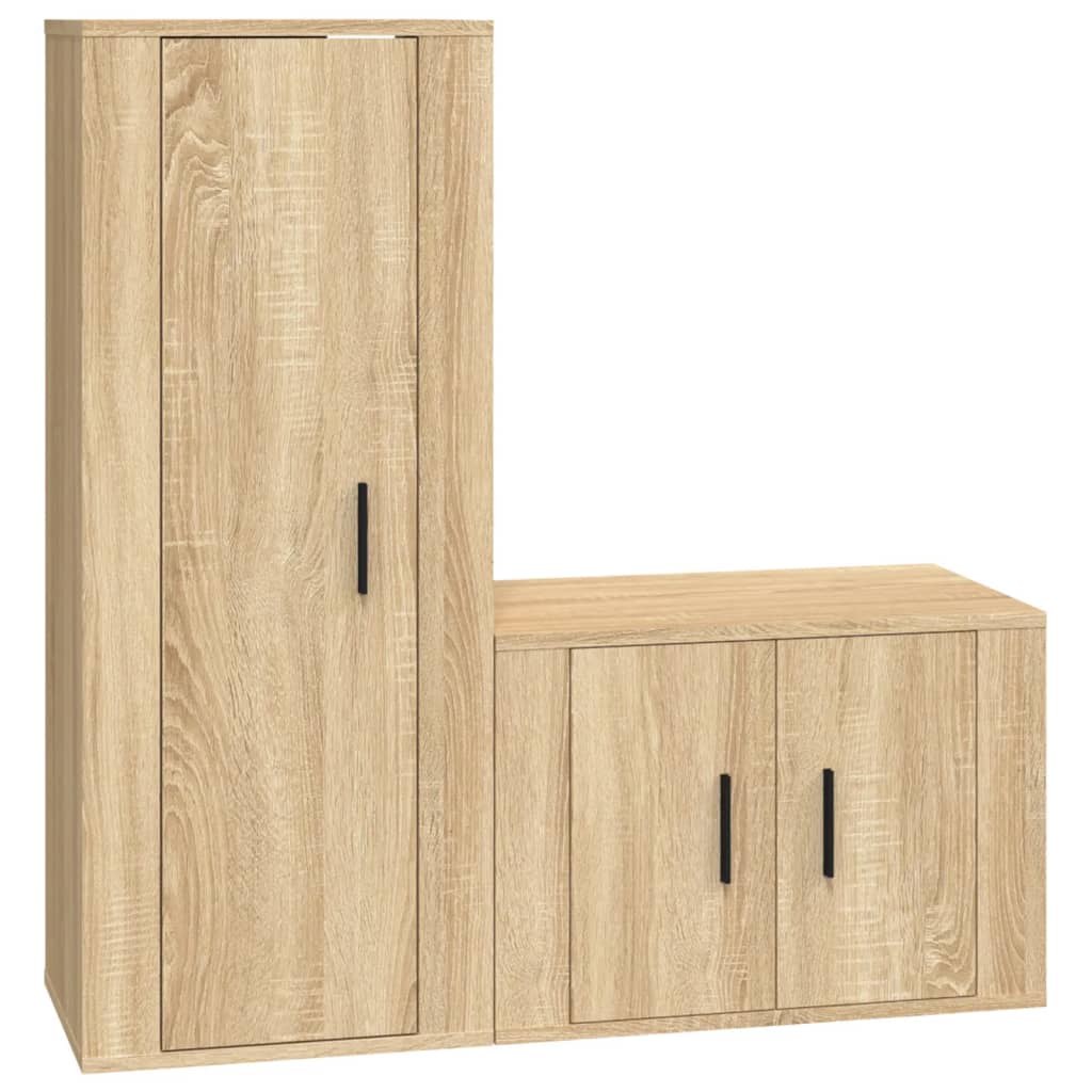 Ensemble de meubles TV 2 pcs chêne sonoma bois d'ingénierie