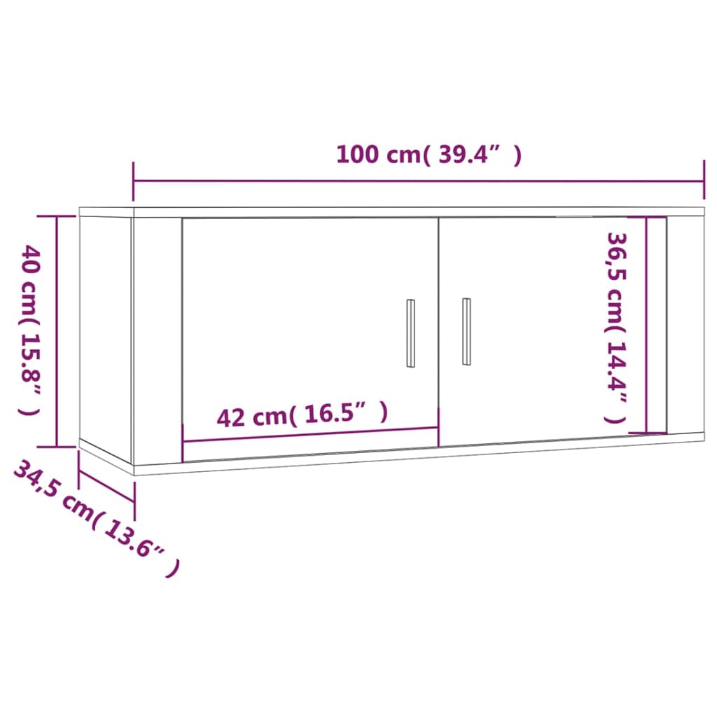 Ensemble de meubles TV 2 pcs blanc brillant bois d'ingénierie