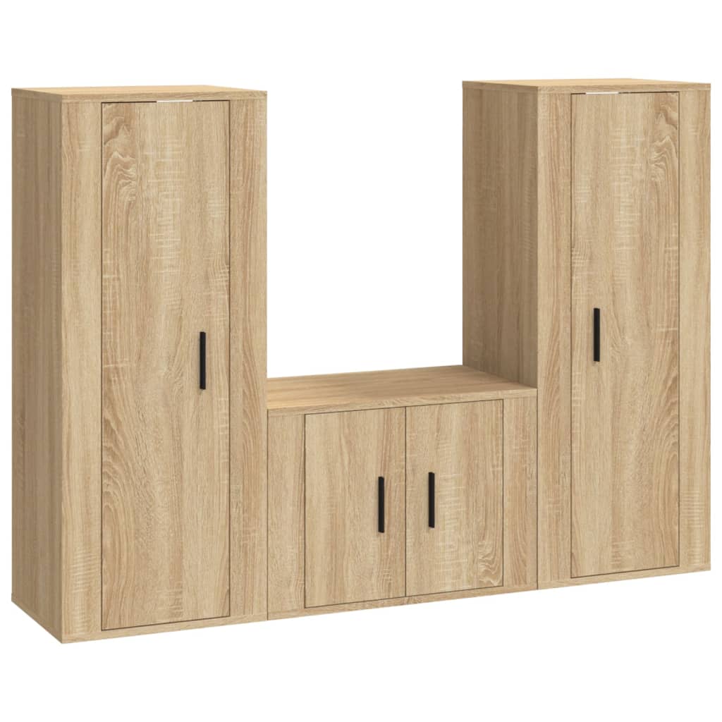 Ensemble de meubles TV 3 pcs Chêne sonoma Bois d'ingénierie