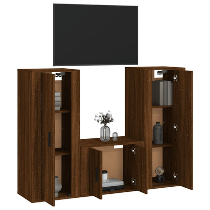 Ensemble de meubles TV 3 pcs Chêne marron Bois d'ingénierie