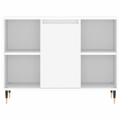 Ensemble de meubles salle de bain 3 pcs blanc bois d'ingénierie